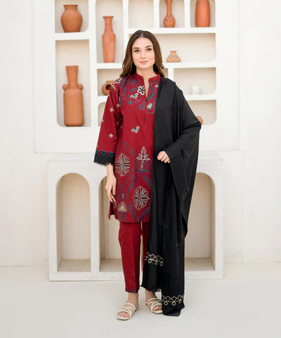 Khaddar Embroidered Suit